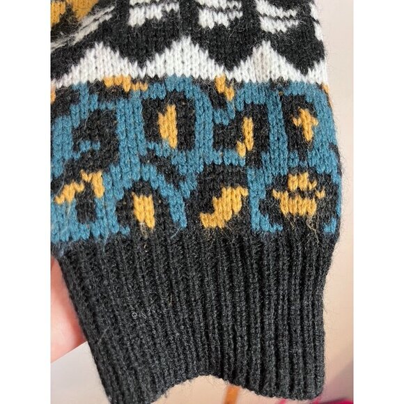 Wrangler Animal Print Sweater S Blue Crop Fuzzy Western Boho  Retro Southwest - Picture 3 of 10